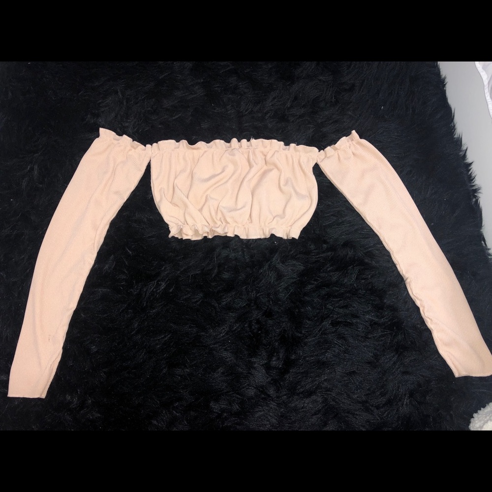 Pink Bardot crop top